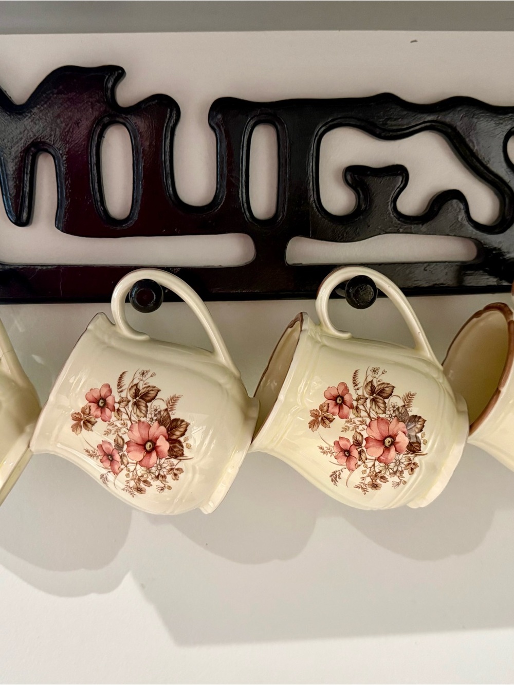 Japan Stoneware Floral Mugs Set of 4